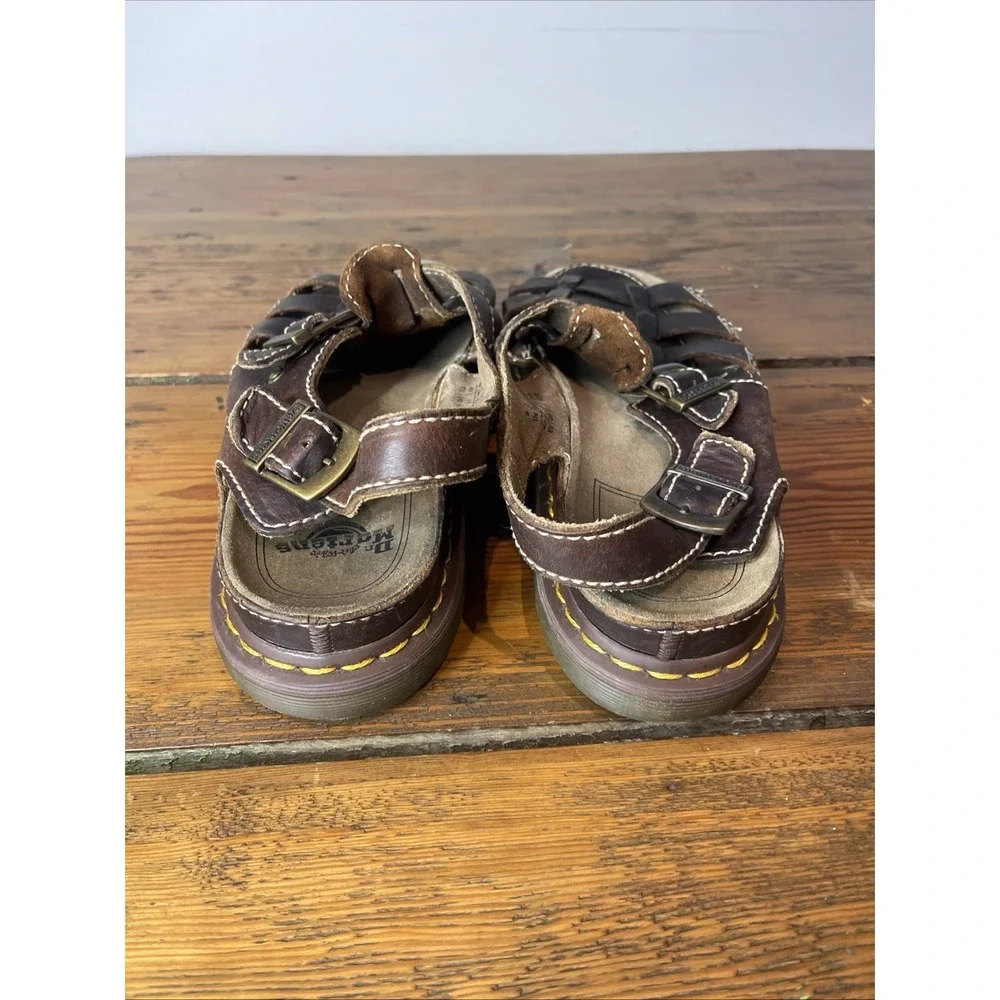 Vintage Y2K Doc Marten Chunky Fisherman Brown Leather Sandals 8092 Mens Sz 10 US